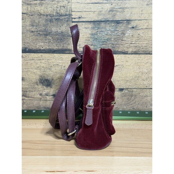 New-RARE Guess Mini Backpack Red Velvet And Gold Color Women Ships Fast!!! - Picture 6 of 16